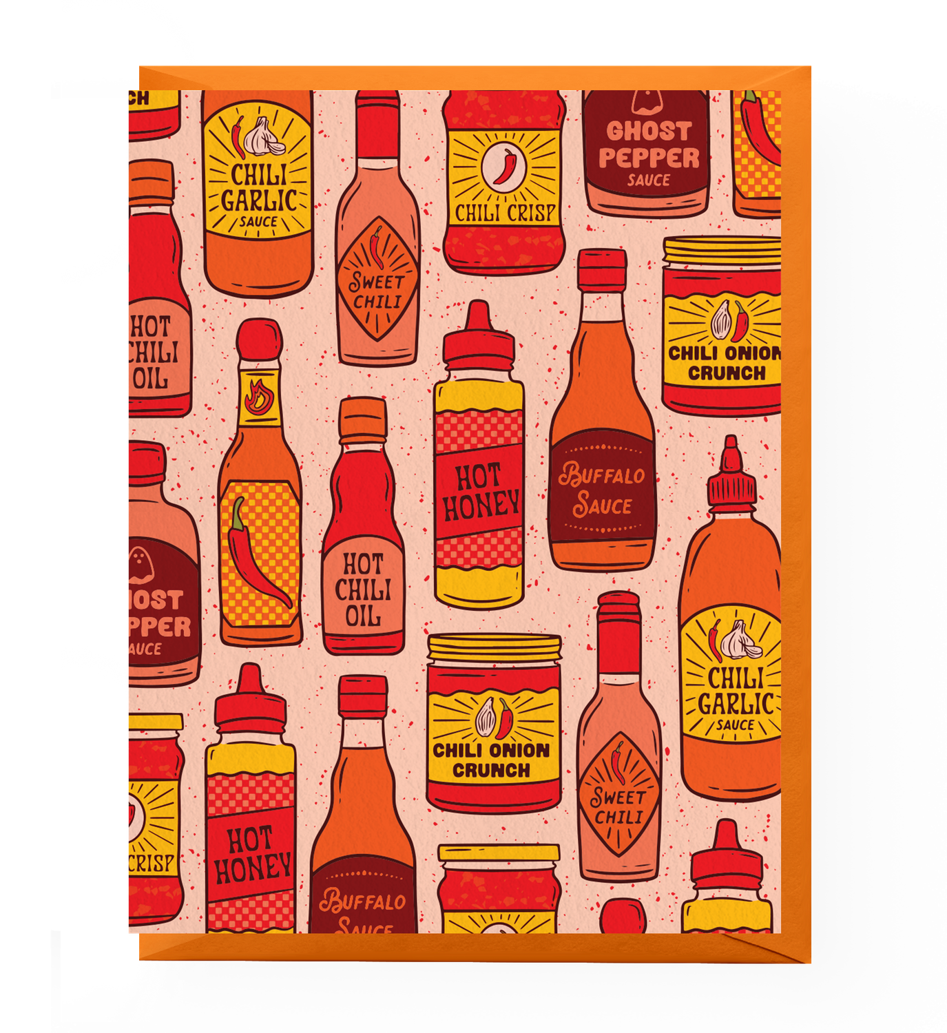 Hot Sauce Patterned Greeting Card