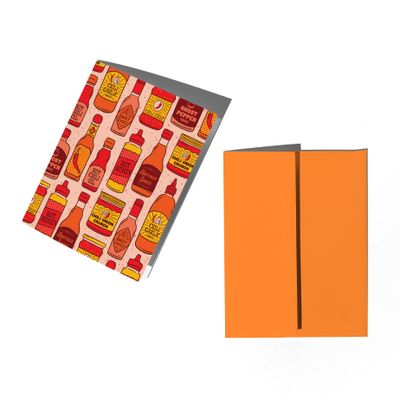 Hot Sauce Patterned Greeting Card
