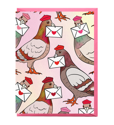 Pigeons Patterned Greeting Card