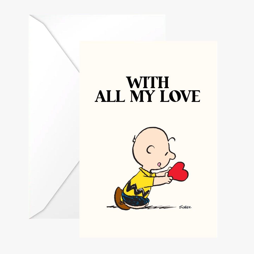 Double Snoopy "with All My Love" Card w/ White Envelope