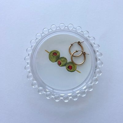 Olives Cream Trinket Dish