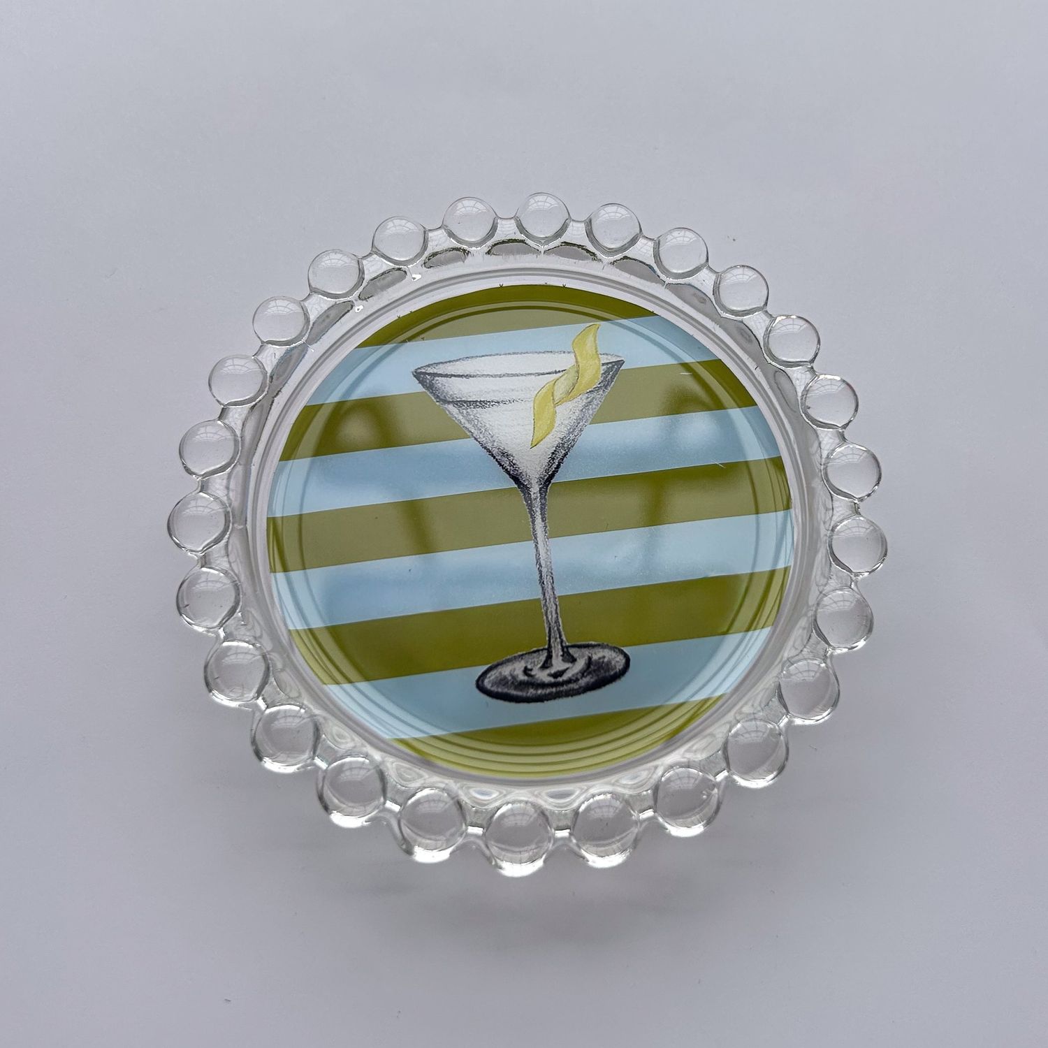 Striped Martini with a Twist Trinket Dish