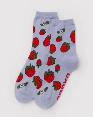 Baggu Crew Socks Strawberry Blossom