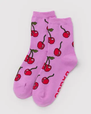 Baggu Crew Socks Cherries