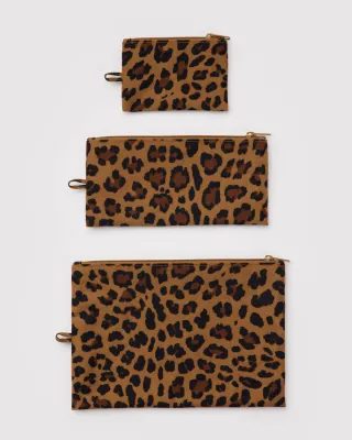 Baggu Flat Pouch Set Leopard