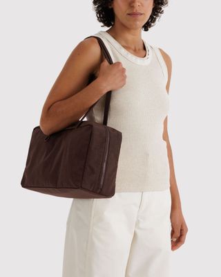 Baggu Medium Nylon Bowler Bag Coffee
