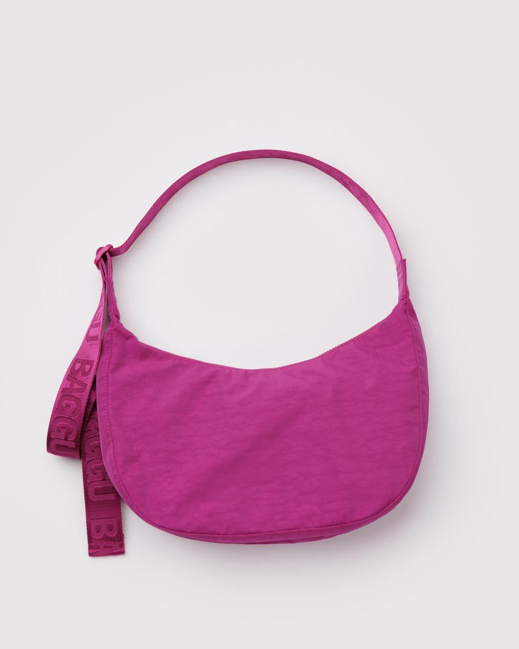 Baggu Medium Nylon Crescent Bag Deep Fuchsia