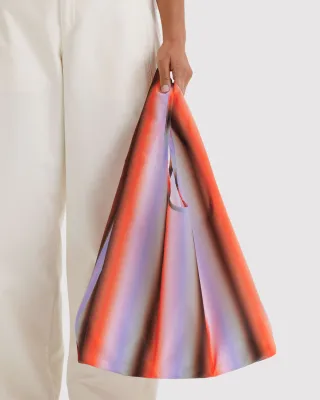 Baggu Reusable Bag Standard Gradient Stripe Poppy &amp; Lilac