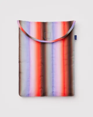 Baggu Puffy Laptop Sleeve Gradient Stripe Poppy &amp; Lilac 13"14"