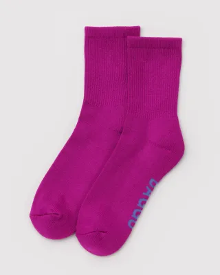 Baggu Ribbed Socks Deep Fuchsia One Size