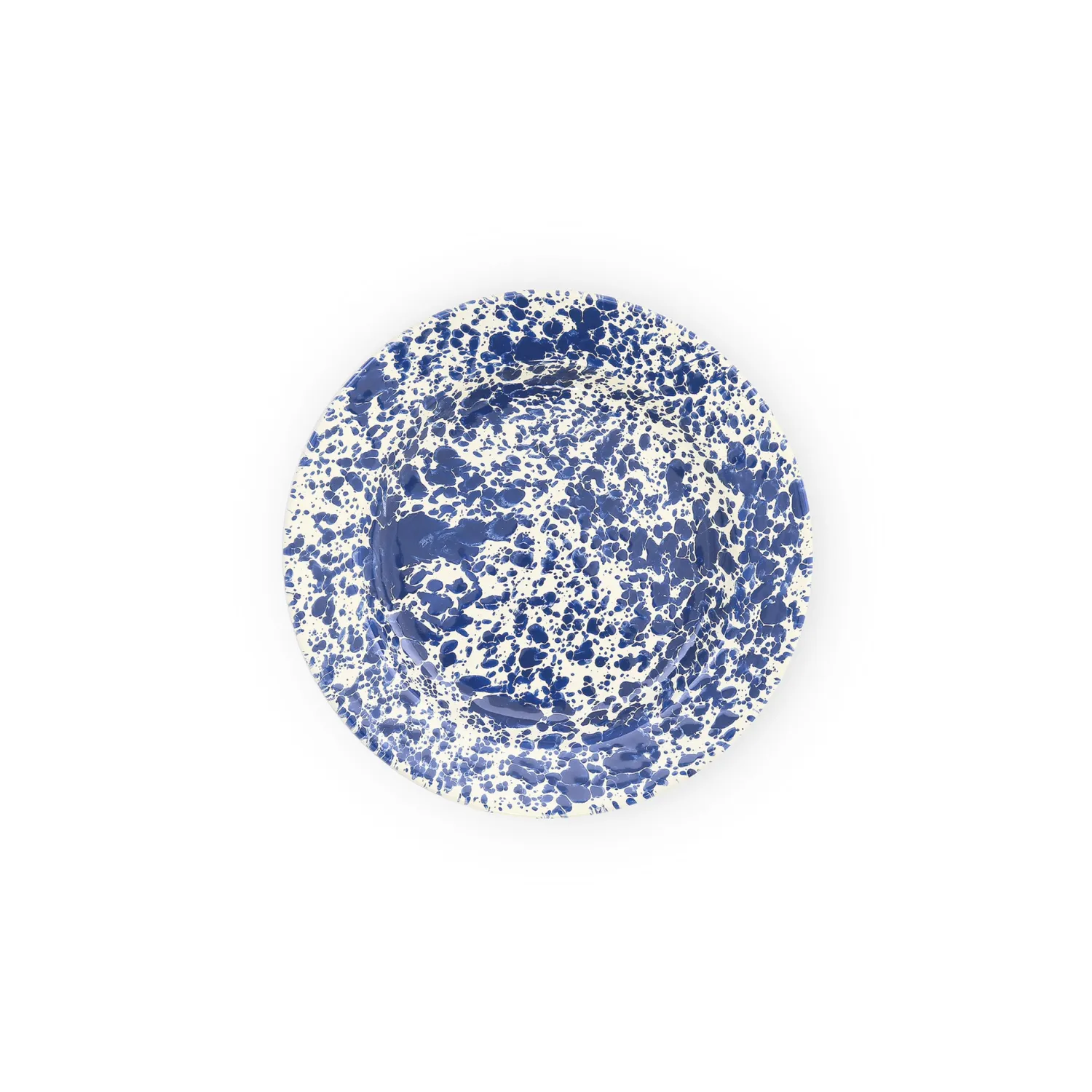 Splatter Flat Salad Plate Navy and Cream