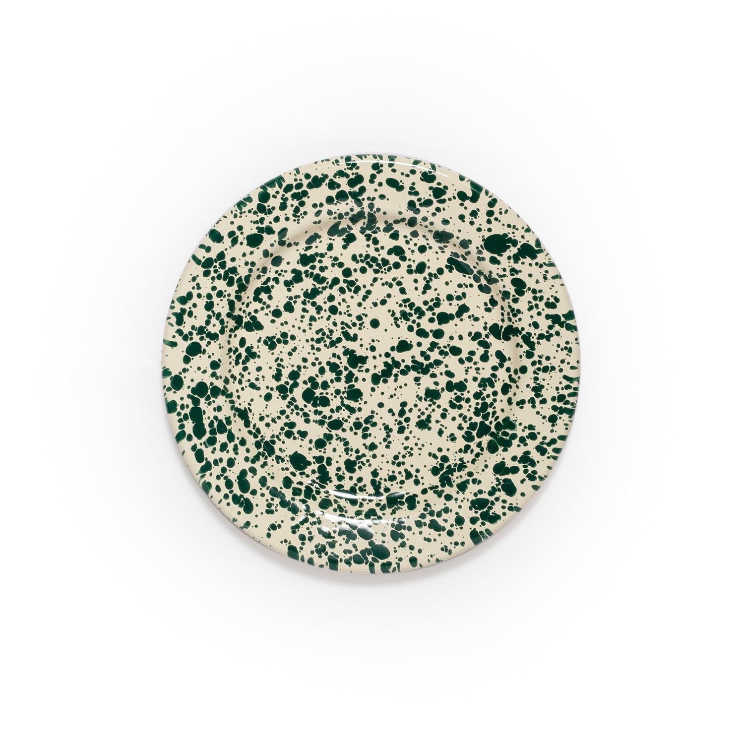 Splatter Dinner Plate Green and Cream