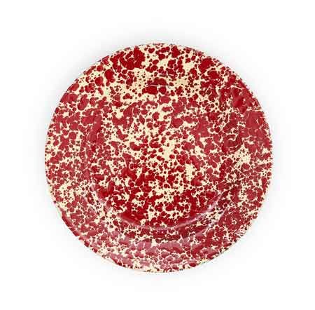 Splatter Dinner Plate Burgundy and Cream