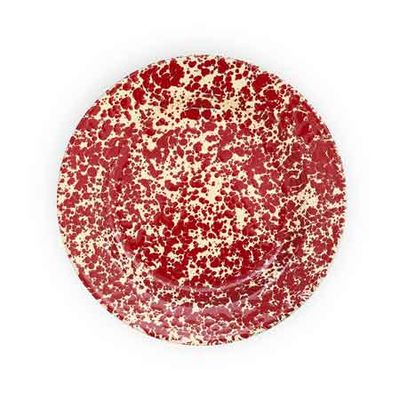 Splatter Dinner Plate Burgundy and Cream