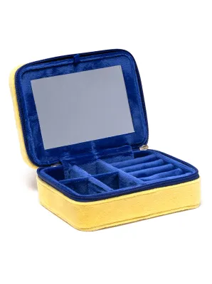 Velvet Jewelry Zip Case Butter Stick Yellow