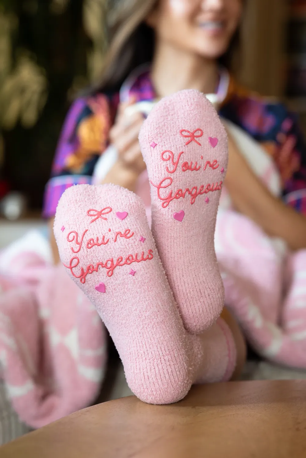 Fuzzy Crew Socks You're Gorgeous