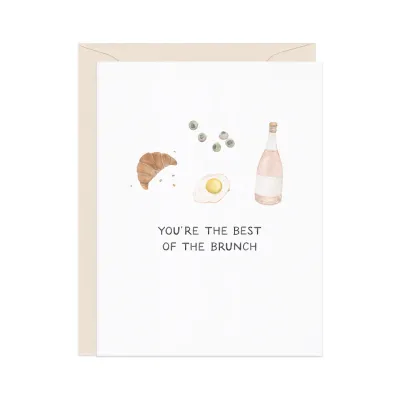 Best of the Brunch — Sweet Croissant &amp; Wine Friendship Card