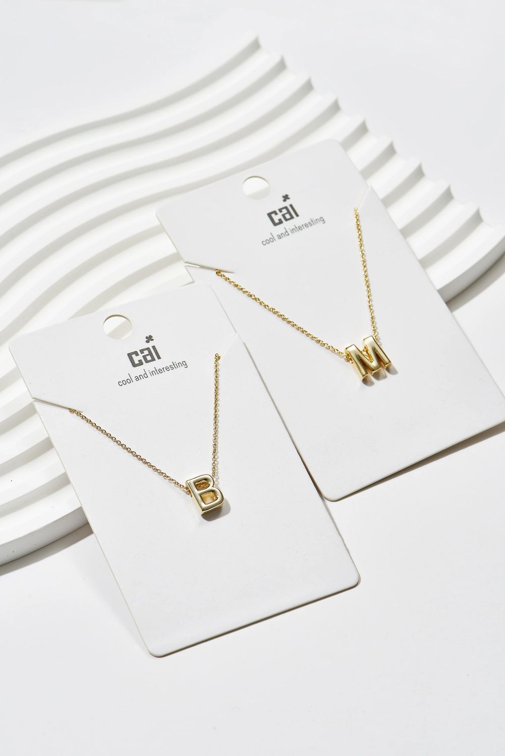 Gold Code of You Block Letter Initial Necklace