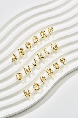Gold Code of You Block Letter Initial Necklace