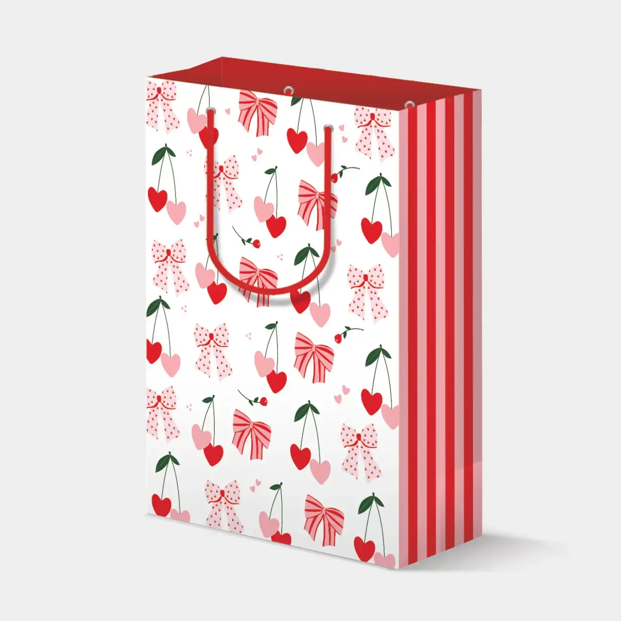 Bow &amp; Cherry Pattern - Gift Bag Large