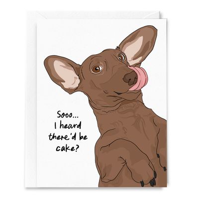 Sooo...I Heard There'd Be Cake? Dachshund Dog Birthday Card