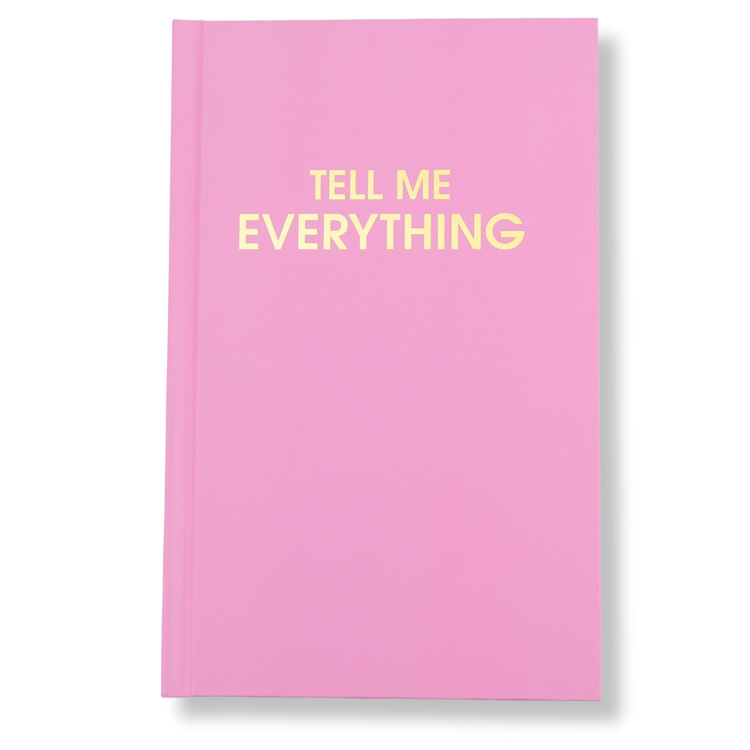Tell Me Everything - Hardcover Daily Journal - Neon Peony