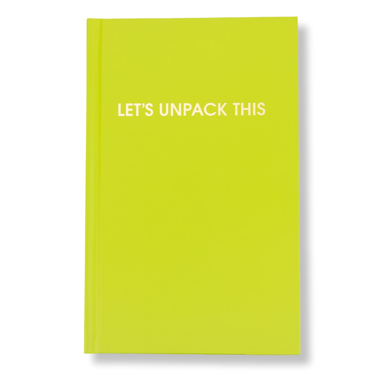 Let's Unpack This - Hardcover Daily Journal - Neon Lemon Lime