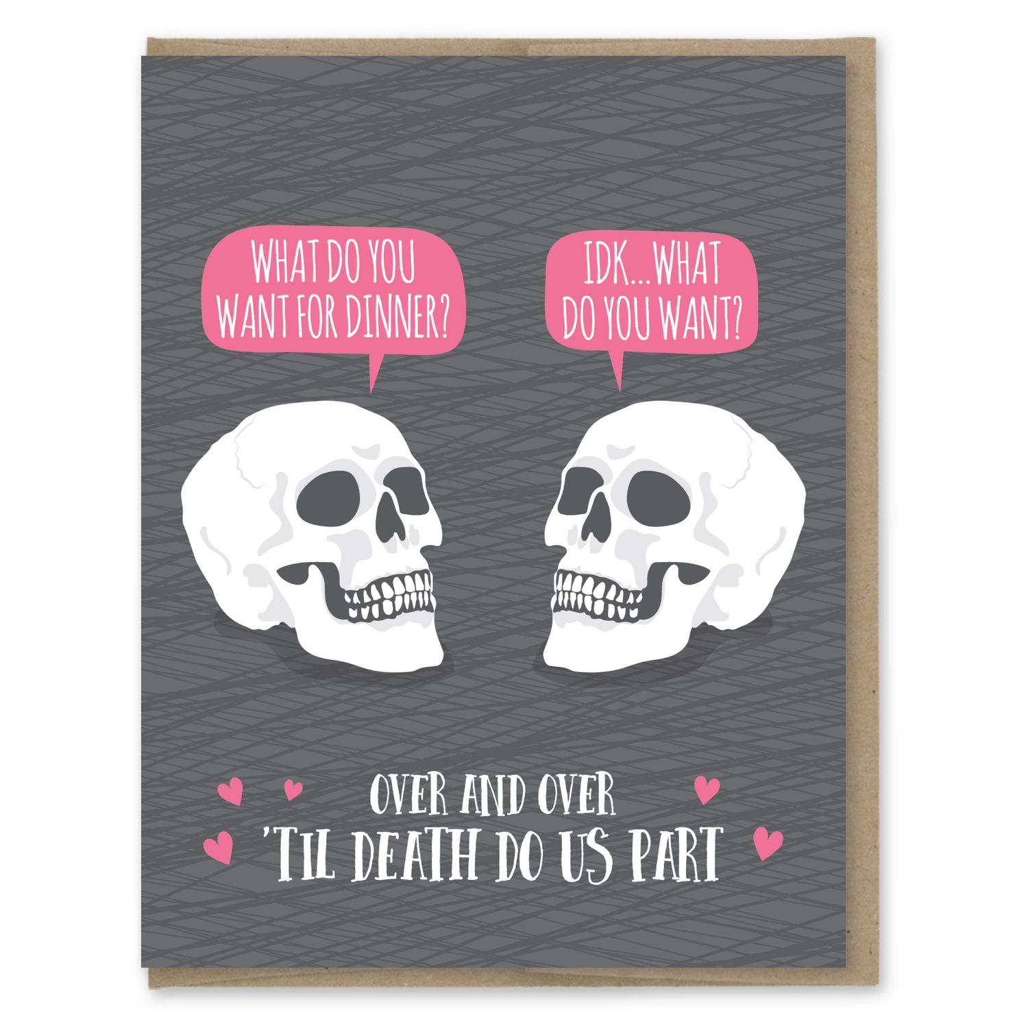 Dinner Until Death Skulls Card