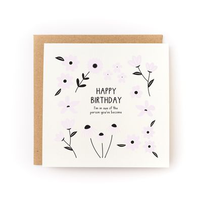 In Awe of You Birthday Spring Flower Card