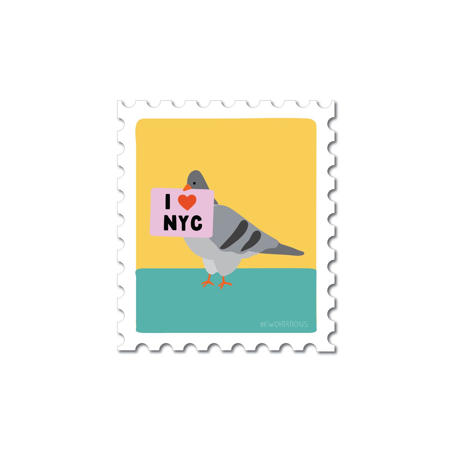 Nyc Pigeon Matte Vinyl Sticker
