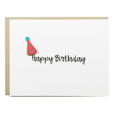 Happy Birthday Party Hat Card