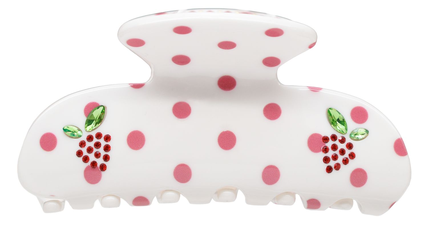 Sweetheart Clip in Coconut Berry Dot