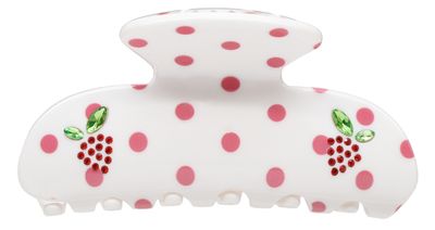 Sweetheart Clip in Coconut Berry Dot