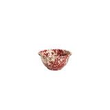Splatter Small Footed Bowl Burgundy and Cream