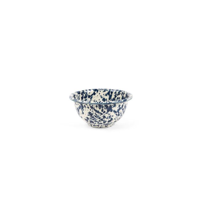 Splatter Small Footed Bowl Navy and Cream