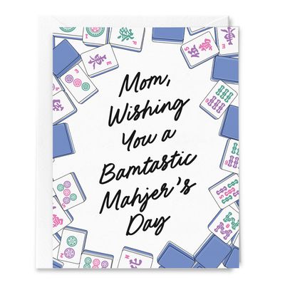 Wishing You A Happy Mahjer's Day Mahjong Mother's Day Card