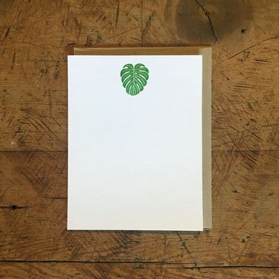 Monstera Plant Letterpress Card