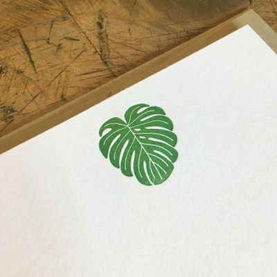 Monstera Plant Letterpress Card