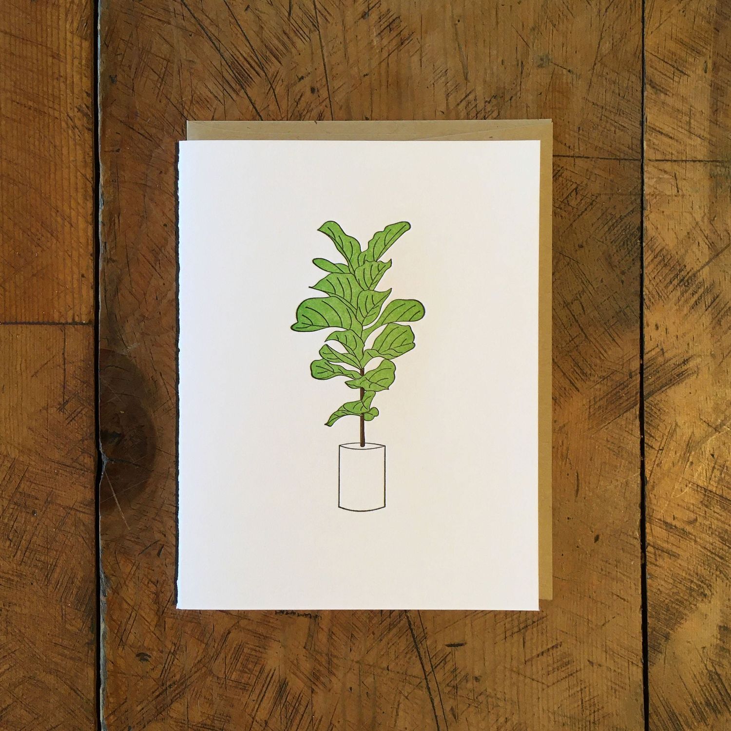Fiddle Leaf Fig Tree Letterpress Card