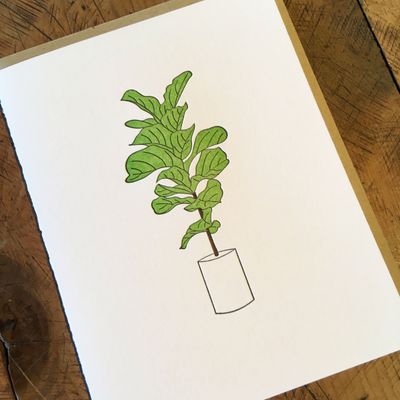 Fiddle Leaf Fig Tree Letterpress Card