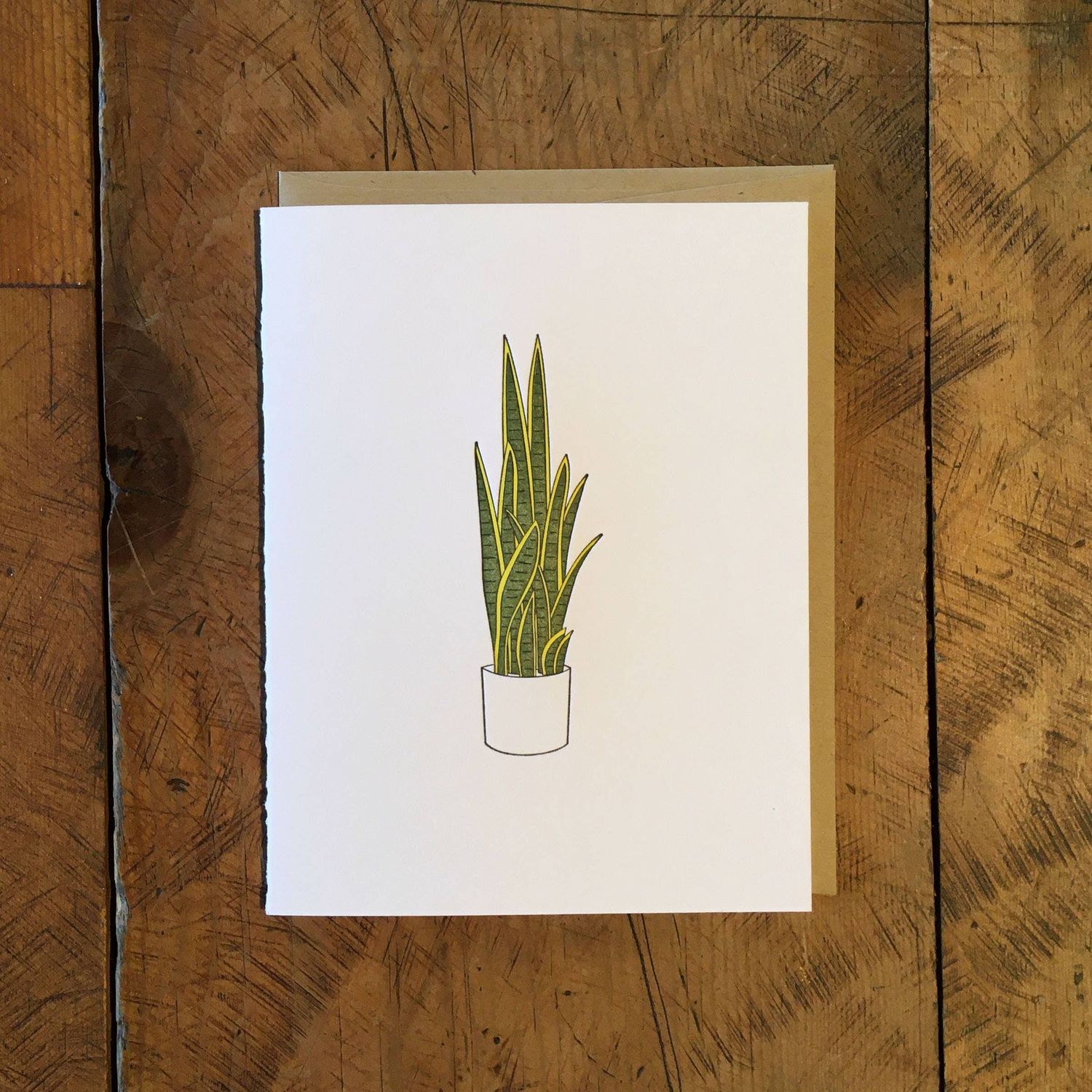 Snake Plant Letterpress Card