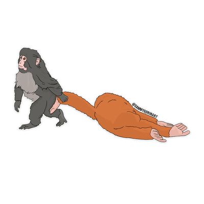 Keep Your Head Up, Punch the Monkey and His Plushie Sticker