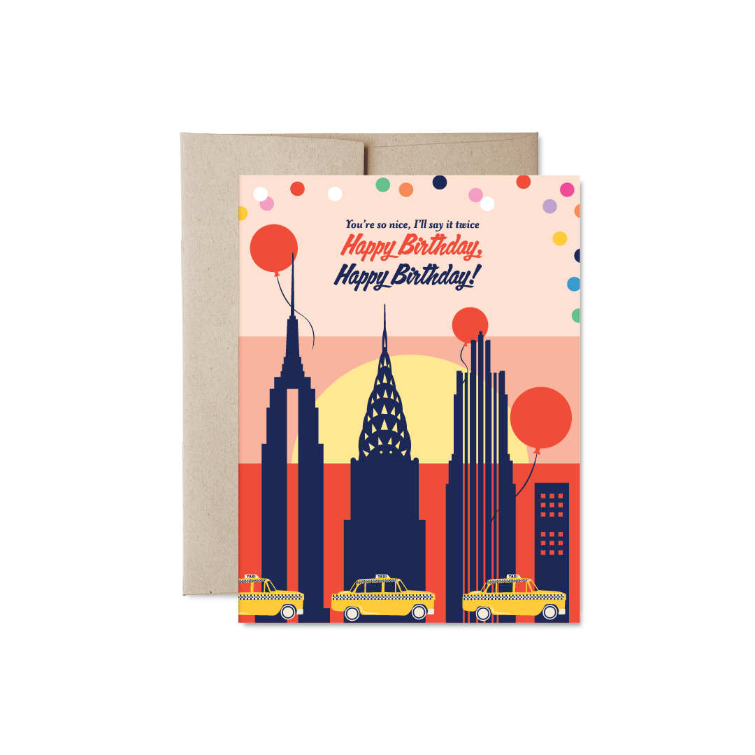 New York Happy Birthday Twice Card
