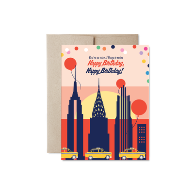New York Happy Birthday Twice Card