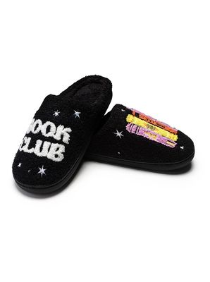 Book Club Black Slippers 