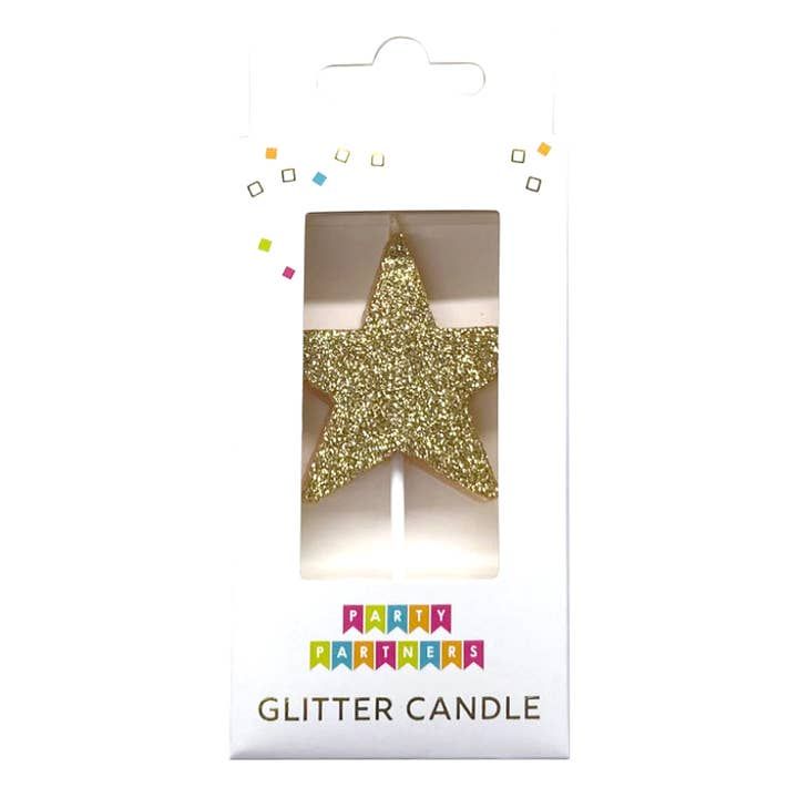 Glitter Gold Candle  Star
