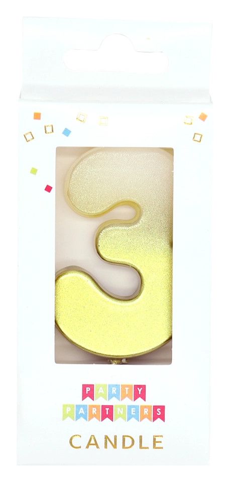 Number Candle Gold Ombre Metallic 3
