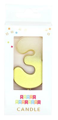 Number Candle Gold Ombre Metallic 3