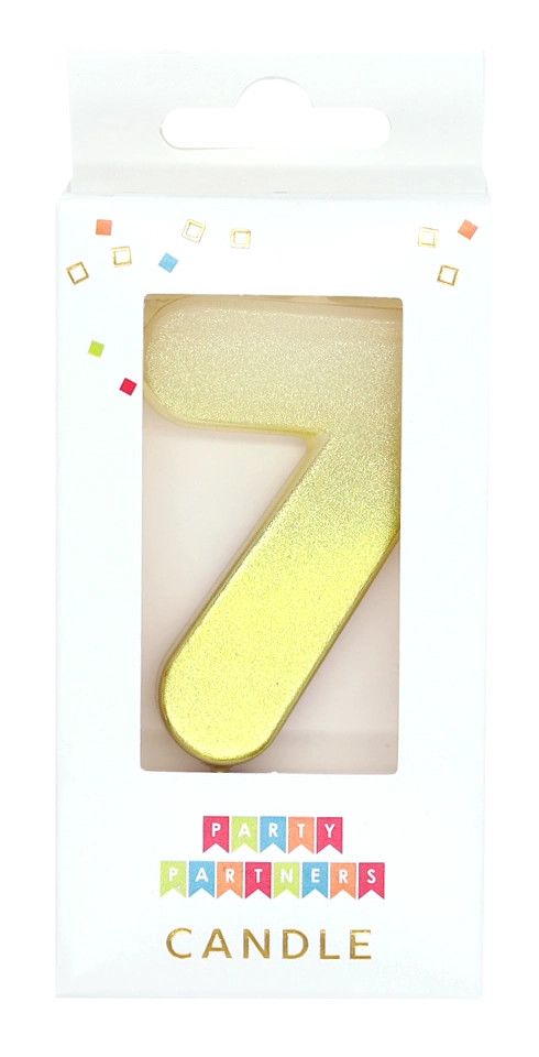 Number Candle Gold Ombre Metallic 7
