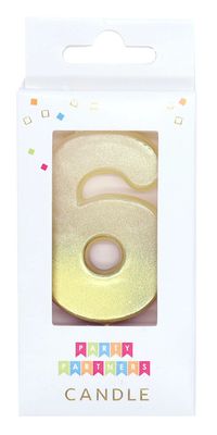 Number Candle Gold Ombre Metallic 6